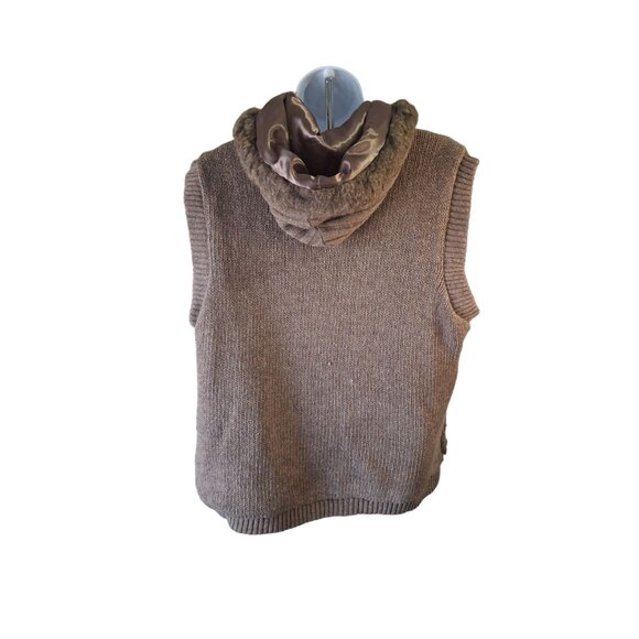 Green Tea Brown Vest Ladies' XL  Faux Fur Lining - Picture 2 of 8